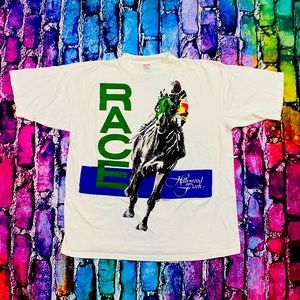 Hollywood Park Horse Race tee dated 95 size